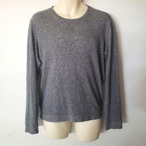 Vince cotton long sleeve crew neck thin knit top